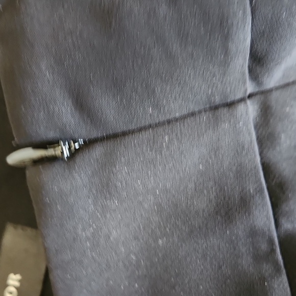 Ann Taylor Lined Black Pants in Size 12 Side Zip Wide Band Panel - Picture 5 of 11